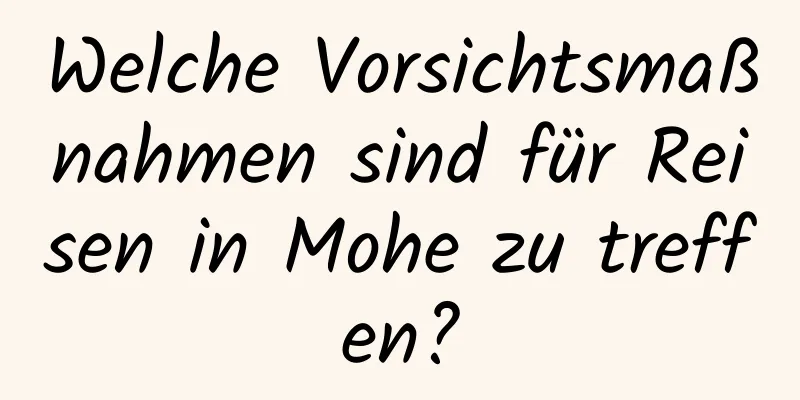 Welche Vorsichtsmaßnahmen sind für Reisen in Mohe zu treffen?
