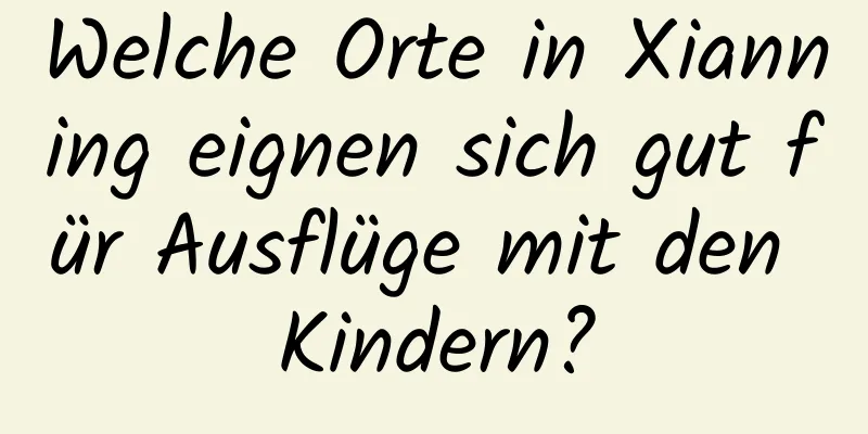Welche Orte in Xianning eignen sich gut für Ausflüge mit den Kindern?
