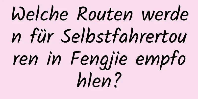 Welche Routen werden für Selbstfahrertouren in Fengjie empfohlen?