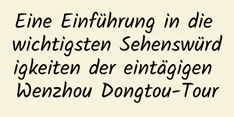 Eine Einführung in die wichtigsten Sehenswürdigkeiten der eintägigen Wenzhou Dongtou-Tour