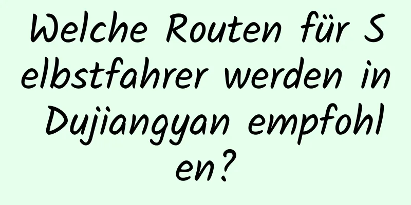 Welche Routen für Selbstfahrer werden in Dujiangyan empfohlen?