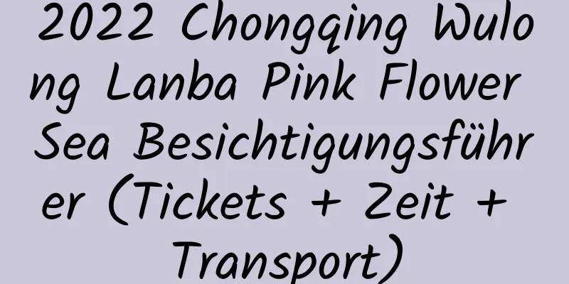 2022 Chongqing Wulong Lanba Pink Flower Sea Besichtigungsführer (Tickets + Zeit + Transport)