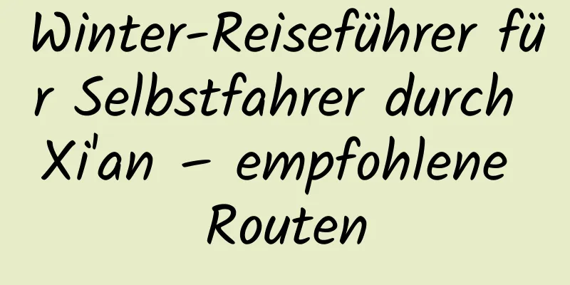Winter-Reiseführer für Selbstfahrer durch Xi'an – empfohlene Routen