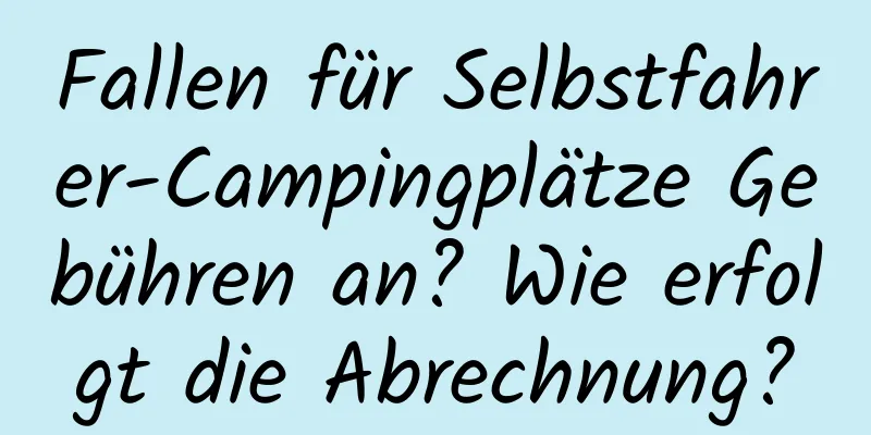 Fallen für Selbstfahrer-Campingplätze Gebühren an? Wie erfolgt die Abrechnung?