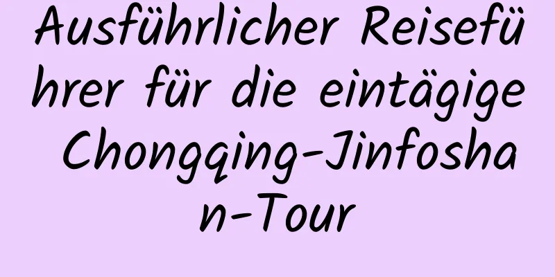 Ausführlicher Reiseführer für die eintägige Chongqing-Jinfoshan-Tour
