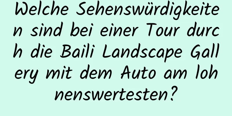 Welche Sehenswürdigkeiten sind bei einer Tour durch die Baili Landscape Gallery mit dem Auto am lohnenswertesten?