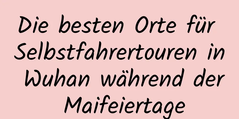Die besten Orte für Selbstfahrertouren in Wuhan während der Maifeiertage