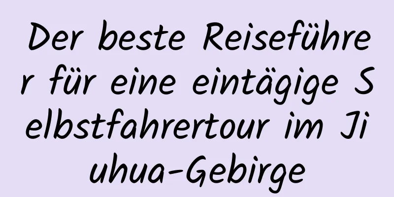Der beste Reiseführer für eine eintägige Selbstfahrertour im Jiuhua-Gebirge