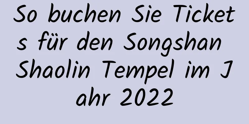So buchen Sie Tickets für den Songshan Shaolin Tempel im Jahr 2022