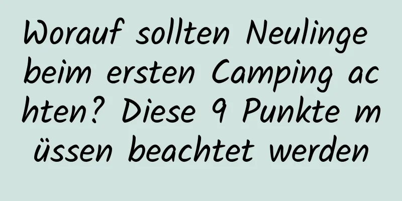 Worauf sollten Neulinge beim ersten Camping achten? Diese 9 Punkte müssen beachtet werden