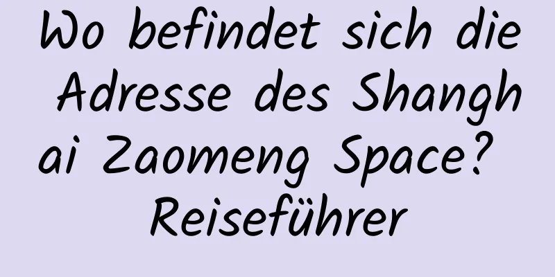 Wo befindet sich die Adresse des Shanghai Zaomeng Space? Reiseführer