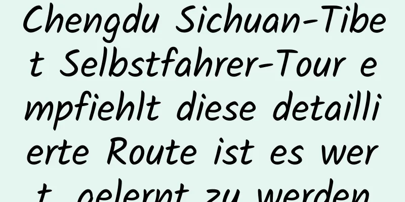 Chengdu Sichuan-Tibet Selbstfahrer-Tour empfiehlt diese detaillierte Route ist es wert, gelernt zu werden