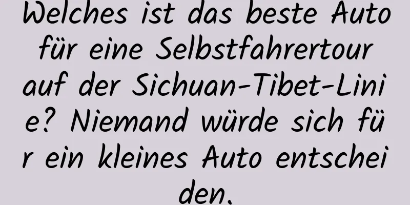 Welches ist das beste Auto für eine Selbstfahrertour auf der Sichuan-Tibet-Linie? Niemand würde sich für ein kleines Auto entscheiden.