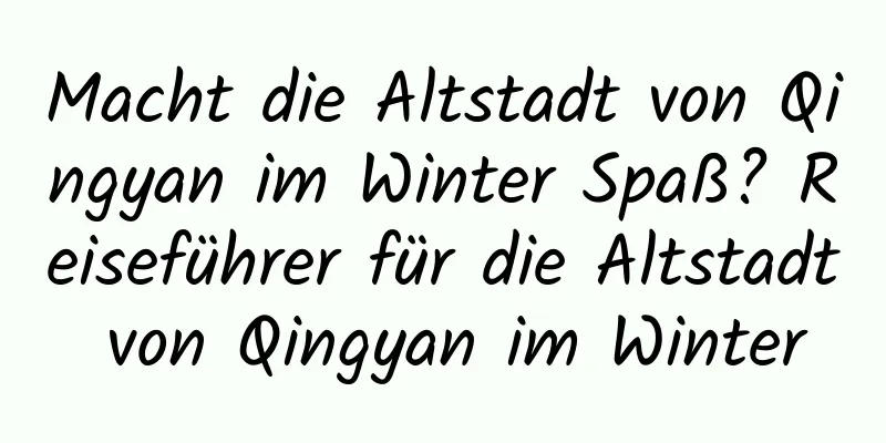 Macht die Altstadt von Qingyan im Winter Spaß? Reiseführer für die Altstadt von Qingyan im Winter