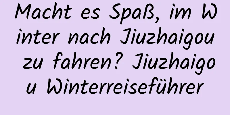 Macht es Spaß, im Winter nach Jiuzhaigou zu fahren? Jiuzhaigou Winterreiseführer