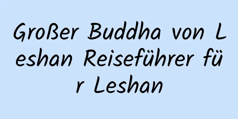 Großer Buddha von Leshan Reiseführer für Leshan