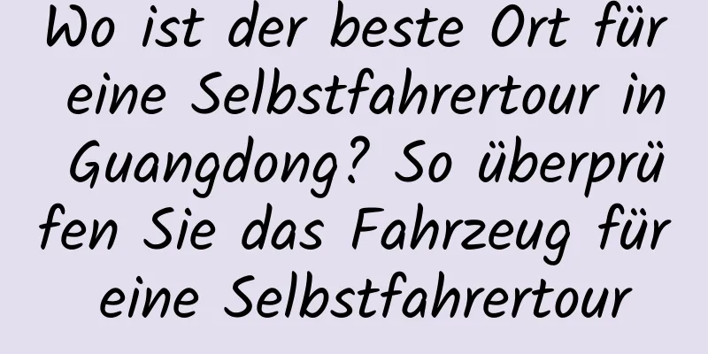 Wo ist der beste Ort für eine Selbstfahrertour in Guangdong? So überprüfen Sie das Fahrzeug für eine Selbstfahrertour