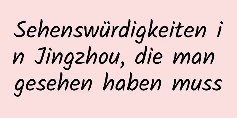 Sehenswürdigkeiten in Jingzhou, die man gesehen haben muss