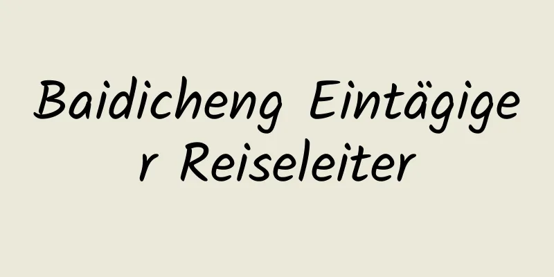Baidicheng Eintägiger Reiseleiter