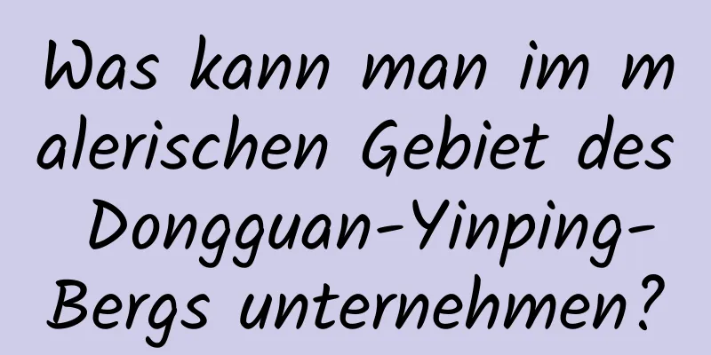 Was kann man im malerischen Gebiet des Dongguan-Yinping-Bergs unternehmen?
