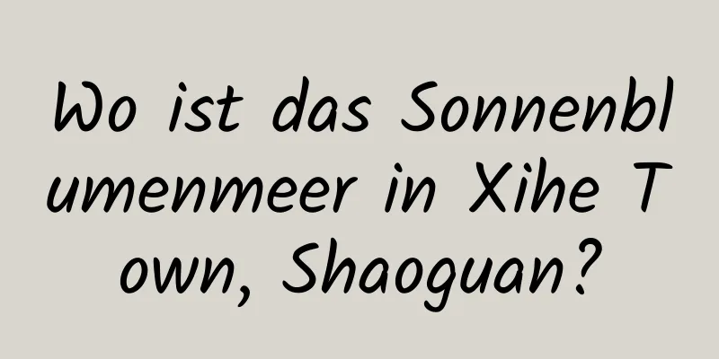 Wo ist das Sonnenblumenmeer in Xihe Town, Shaoguan?