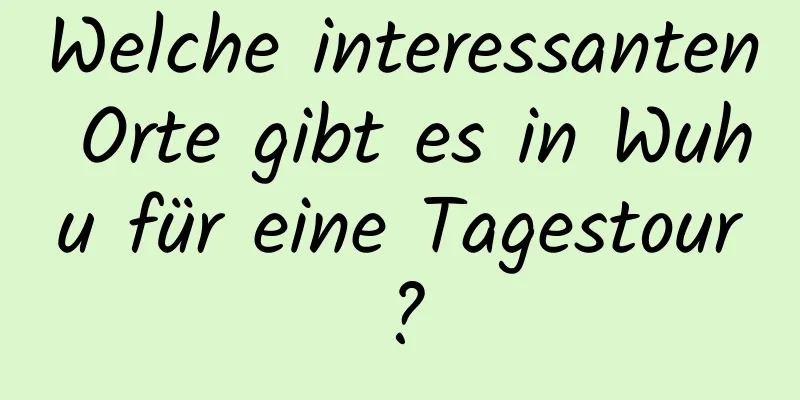 Welche interessanten Orte gibt es in Wuhu für eine Tagestour?