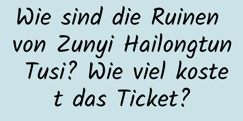 Wie sind die Ruinen von Zunyi Hailongtun Tusi? Wie viel kostet das Ticket?