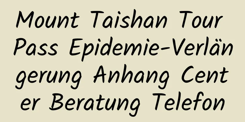Mount Taishan Tour Pass Epidemie-Verlängerung Anhang Center Beratung Telefon