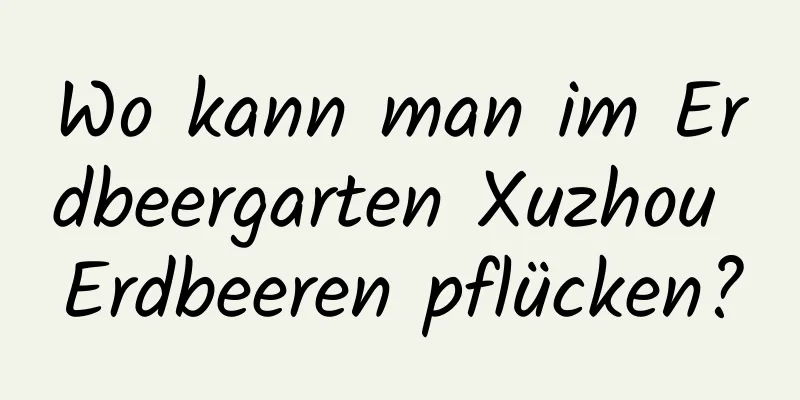 Wo kann man im Erdbeergarten Xuzhou Erdbeeren pflücken?