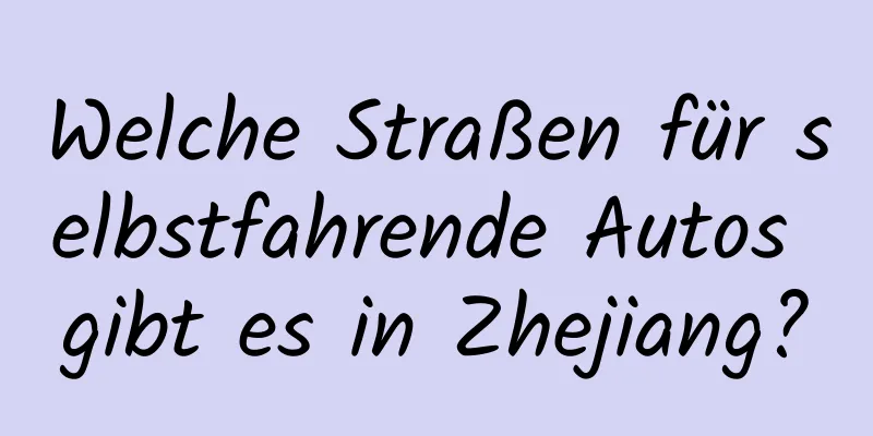 Welche Straßen für selbstfahrende Autos gibt es in Zhejiang?