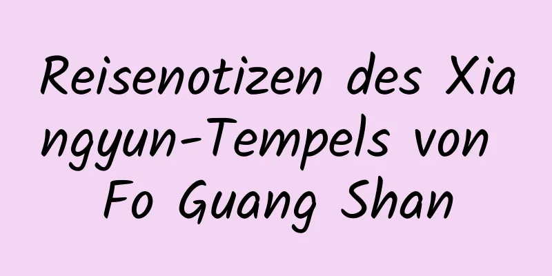 Reisenotizen des Xiangyun-Tempels von Fo Guang Shan