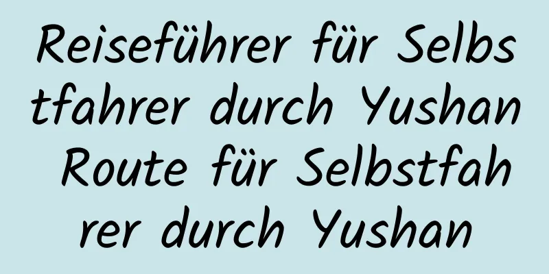 Reiseführer für Selbstfahrer durch Yushan Route für Selbstfahrer durch Yushan