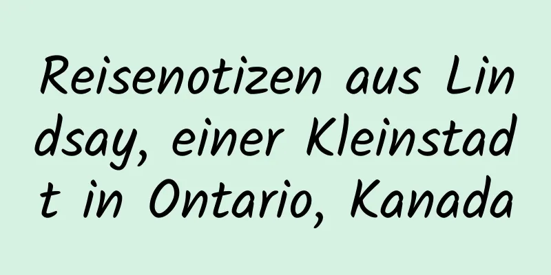 Reisenotizen aus Lindsay, einer Kleinstadt in Ontario, Kanada