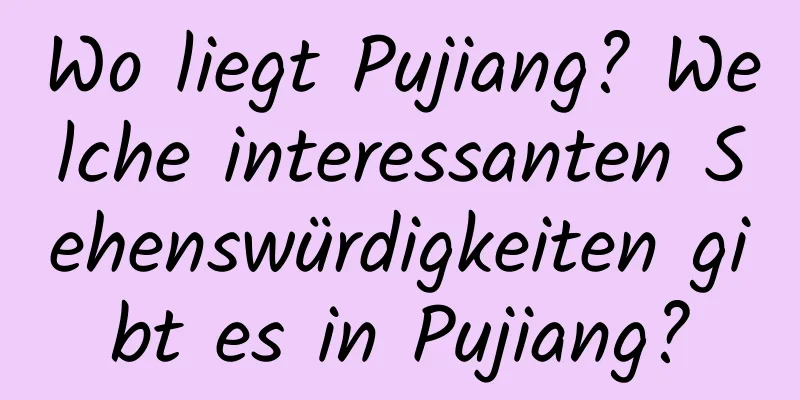 Wo liegt Pujiang? Welche interessanten Sehenswürdigkeiten gibt es in Pujiang?