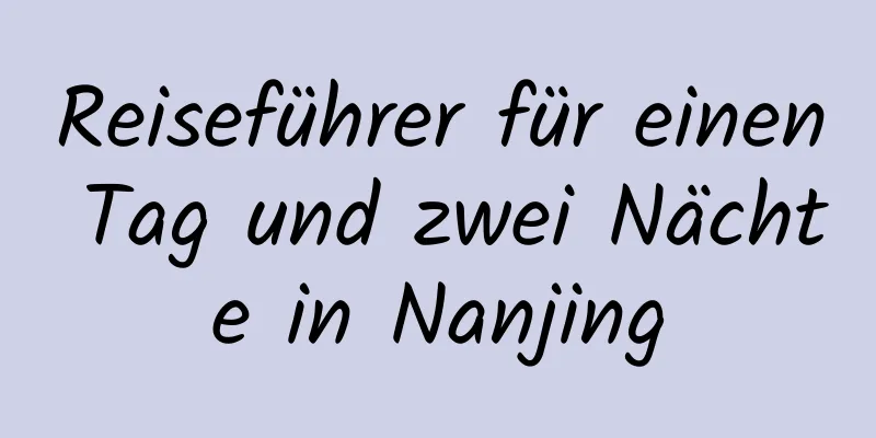 Reiseführer für einen Tag und zwei Nächte in Nanjing