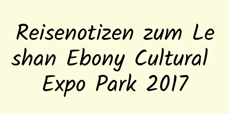 Reisenotizen zum Leshan Ebony Cultural Expo Park 2017