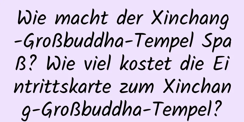 Wie macht der Xinchang-Großbuddha-Tempel Spaß? Wie viel kostet die Eintrittskarte zum Xinchang-Großbuddha-Tempel?